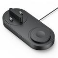 B-33 3-in-1 Wireless Charging Station with USB-C Plugs - 15W