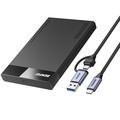 BENFEI SSD Drive Housing 2.5" SATA SSD USB-C, USB-A, UASP SATA III Support - Black