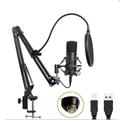 BM-700 Microphone with adjustable arm and pop filter for podcasts and streaming