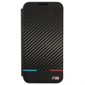 BMW M Tricolor Stripes Samsung Galaxy S22 5G Flip Case - Black