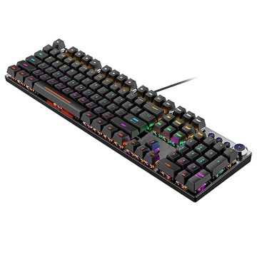Backlit Mechanical Keyboard with Volume Knob V6