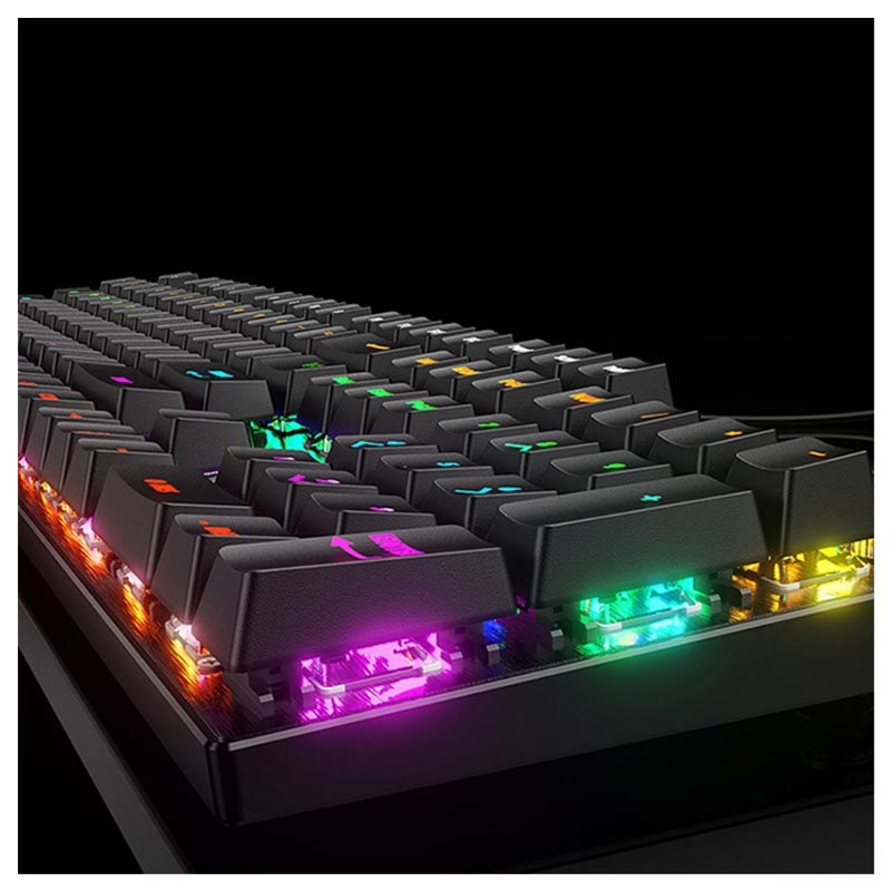 Backlit Mechanical Keyboard with Volume Knob V6