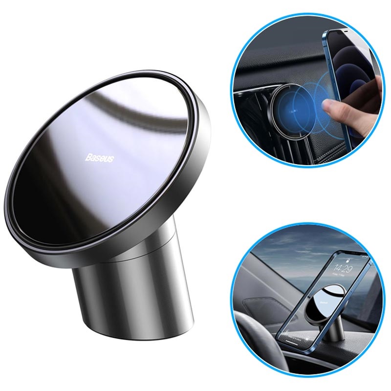 Baseus 2-in-1 iPhone 12 Magnetic Holder - Air Vent & Dashboard Mount