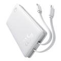 Baseus Airpow Lite 10000mAh Power Bank with USB-C and Lightning Cables - 22.5W - White
