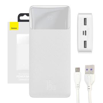 Baseus Bipow Digital Display 15W Power Bank 20000mAh - White