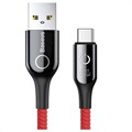 Baseus C-shaped Light Intelligent Power-off Type-C Cable - 1m - Red