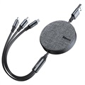 Baseus 3-in-1 Retractable USB Cable - 1.2m - Grey