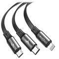 Baseus 3-in-1 Retractable USB Cable - 1.2m - Grey
