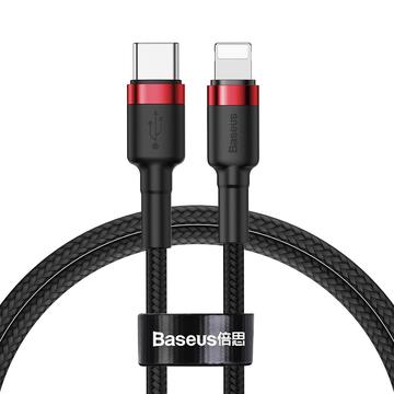 Baseus Cafule USB-C to Lightning Cable - 20W, 1m - Black / Red