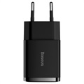 Baseus Compact Wall Charger with 2 USB Ports - 10.5W - Black