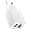 Baseus Compact Wall Charger with 2 USB Ports - 10.5W - White