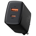Baseus Compact Wall Charger 20W - USB-C PD3.0, USB QC3.0 - Black