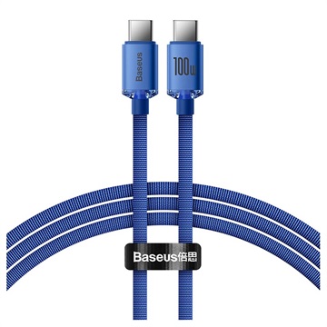 Baseus Crystal Shine USB-C / USB-C Cable CAJY000703 - 2m - Blue