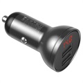 Baseus Digital Display Dual USB Car Charger - 4.8A - Grey