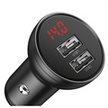 Baseus Digital Display USB Car Charger & 3-in-1 Cable TZCCBX-0G - Black