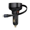 Baseus Enjoyment Pro 55W Car Charger with Retractable Lightning Cable - Black