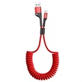 Baseus Fish Eye Spring Lightning Cable - 1m - Red