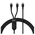 Baseus Flash Series II 2-in-1 USB-C Fast Charging Cable - 100W - Black