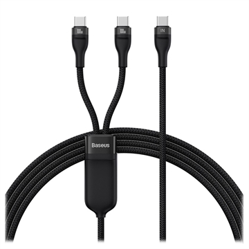 Baseus Flash Series II 2-in-1 USB-C Fast Charging Cable - 100W - Black