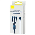 Baseus Flash Series II 3-in-1 Cable CASS030003 - 1.2m - Blue