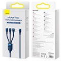 Baseus Flash Series II 3-in-1 Fast Charging Cable - 1.5m - Blue