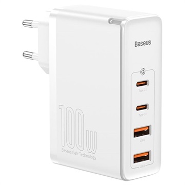 Baseus GaN2 Pro 2xUSB & 2xUSB-C Quick Charger - 100W - White