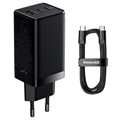 Baseus GaN3 Pro Fast Wall Charger with USB-C Cable - 1m - Black