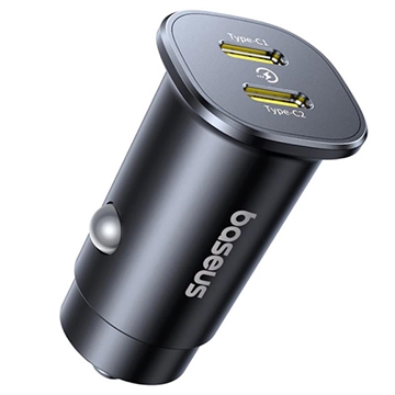 Baseus GoTrip 30W Dual USB-C Car Charger - Black