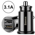 Baseus Grain Mini Smart Dual USB Car Charger - 3.1A