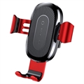 Baseus Gravity Air Vent Car Holder / Qi Wireless Charger (Open Box - Excellent) - Red