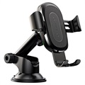 Baseus Gravity Car Holder / Qi Wireless Charger with Suction Mount - Black