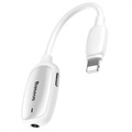 Baseus L51 3-in-1 Charge & Audio Lightning Adapter - White