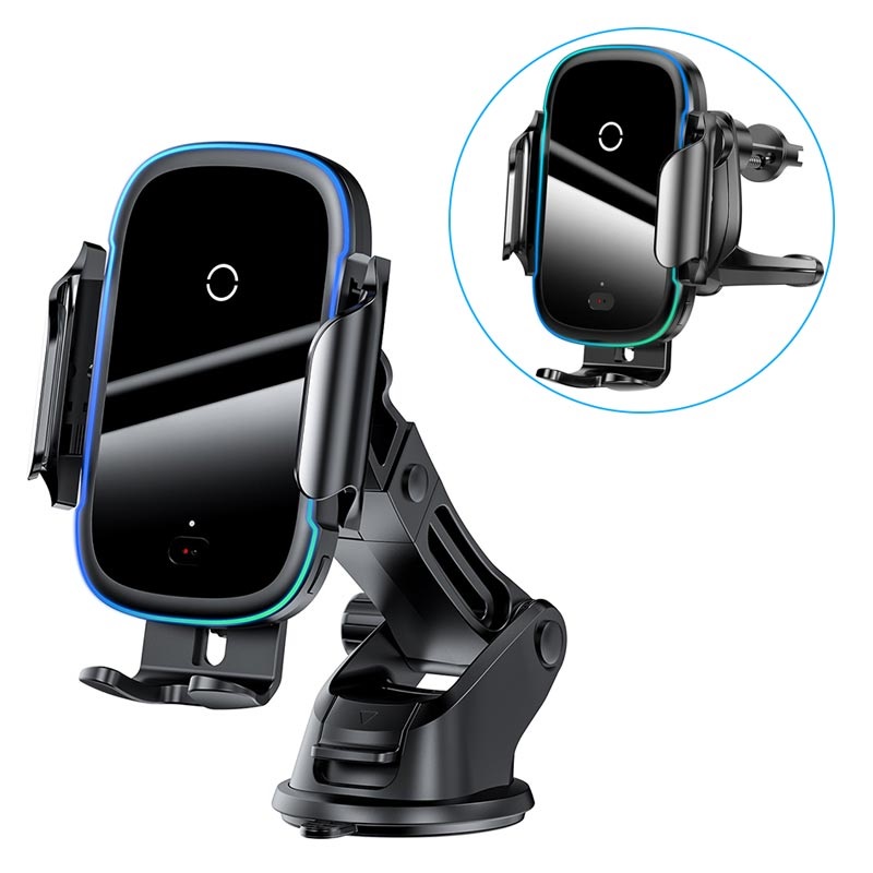 Baseus Light Electric 15W Wireless Car Charger / Car Holder WXHW03-01  (Open-Box Satisfactory)