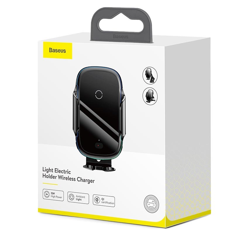 Supporto Telefono Auto Baseus A Ricarica Wireless 15W - Elettrico E Automatico, Nero (WXHW03-01)