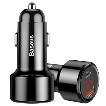 Baseus Magic USB And USB-C QC&PD Car Charger - 45W - Black