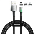 Baseus Magnetic 3-in-1 Cable - Lightning, USB-C, MicroUSB - 1m