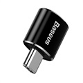 Baseus Mini CATOTG-01 USB-A / USB-C OTG Adapter - Black