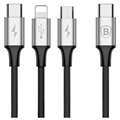 Baseus Rapid Series USB-C 3-in-1 Cable CAMLT-SUS1 - 1.2m - Silver