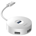 Baseus Round Box 4-port USB 3.0 Hub with MicroUSB Power Supply - White