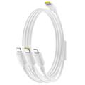 Baseus Silky 3-in-1 USB-C to Lightning, USB-C, MicroUSB Fast Charging Cable – 100W/1.5m - White