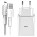 Baseus Speed Mini Wall Charger & Lightning Cable TZCCFS-R02 - White