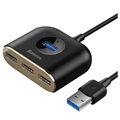 Baseus Square Round USB Hub with Power Supply Interface - Black