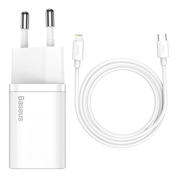 Baseus Super Si Quick Charger with USB-C / Lightning Cable - 20W - White