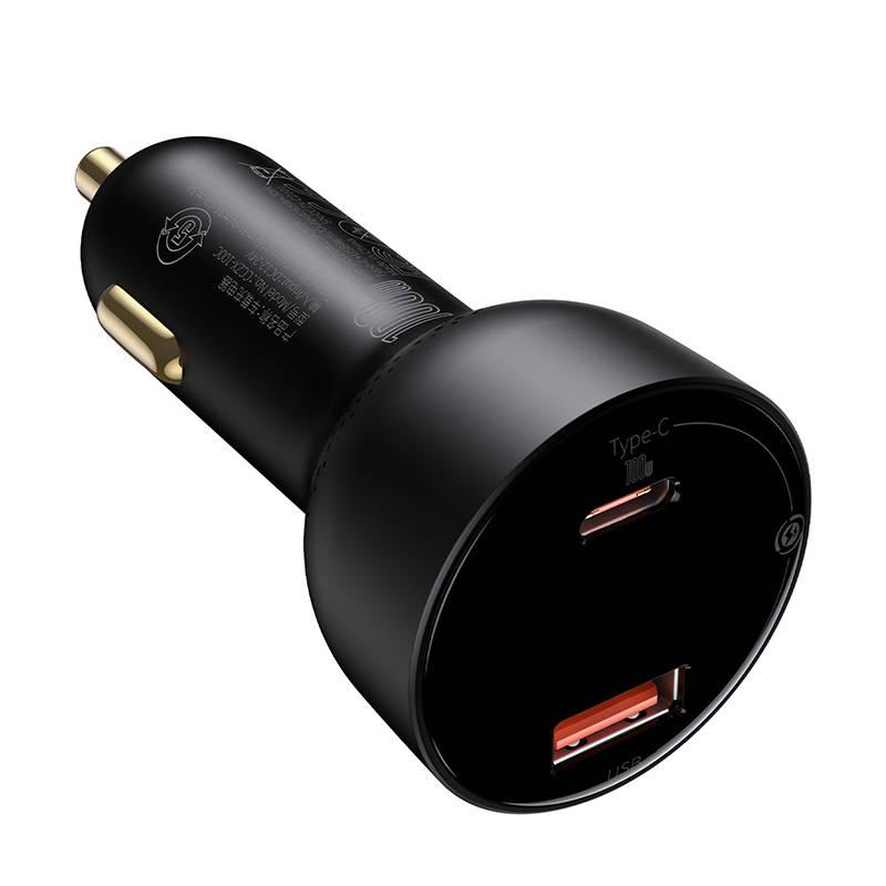 Baseus Superme Digital Display PPS Car Charger 100W USBC, USBA Black