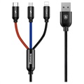 Baseus Three Primary Colors 3-in-1 Cable - 1.2m - Black