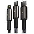 Baseus Tungsten Gold 3-in-1 Fast Charging Cable - 1.5m - Black