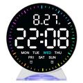 Bedside LED Alarm Clock with Adjustable Brightness and Dual Alarms - White