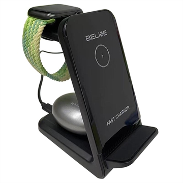 Beline HY08 3-in-1 Wireless Charging Station - 15W - Black