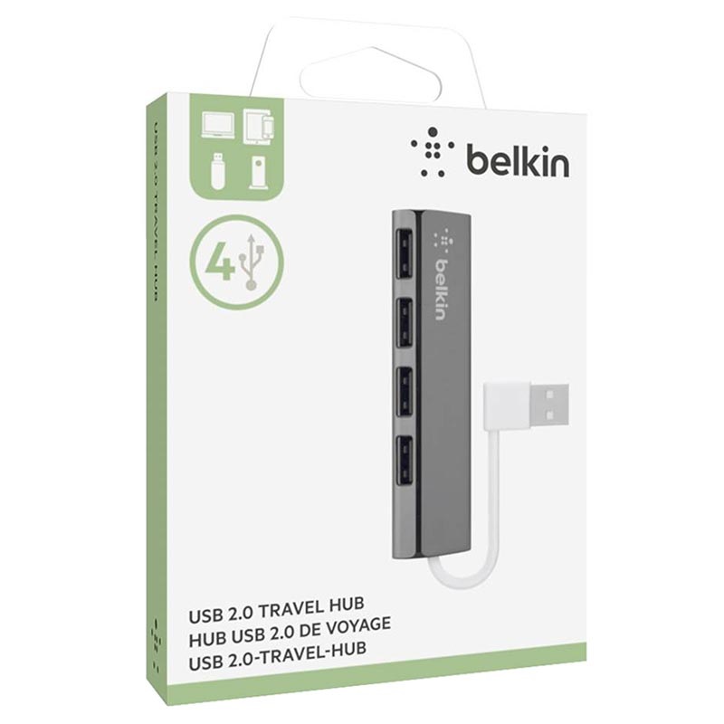 Belkin UltraSlim USB 2.0 Travel Hub 4 Port Black