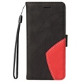 Bi-Color Series Samsung Galaxy A22 4G Wallet Case - Black